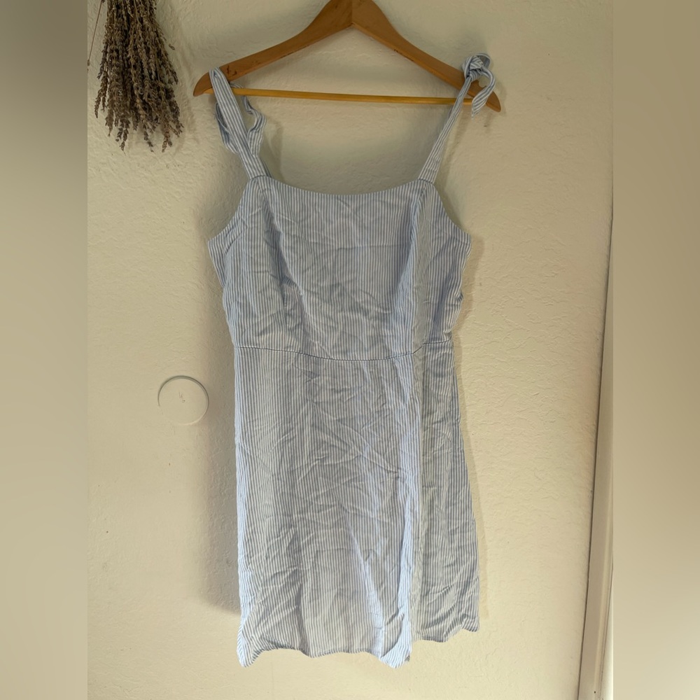 Blue white striped dress